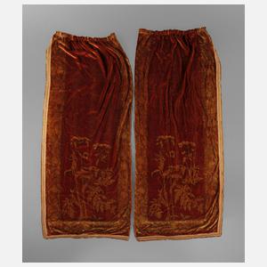 Paar Samtvorhänge Jugendstil