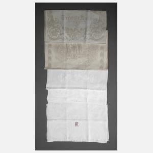 Konvolut Gebilddamast-Handtücher