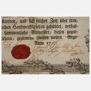 Gesellenbrief von 1798