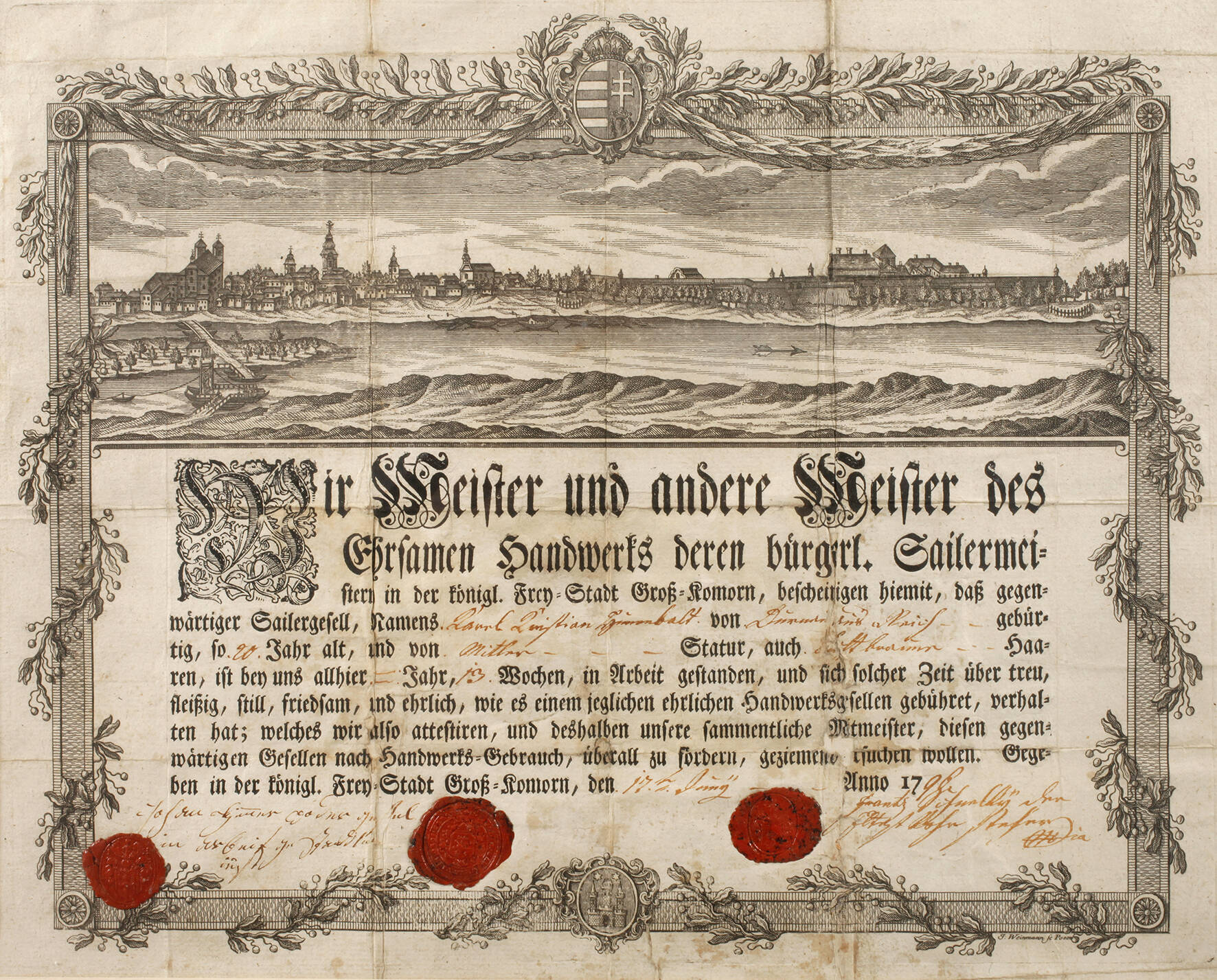 Gesellenbrief von 1798