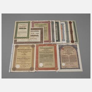 Konvolut Aktien, Wertpapiere und Pfandbriefe