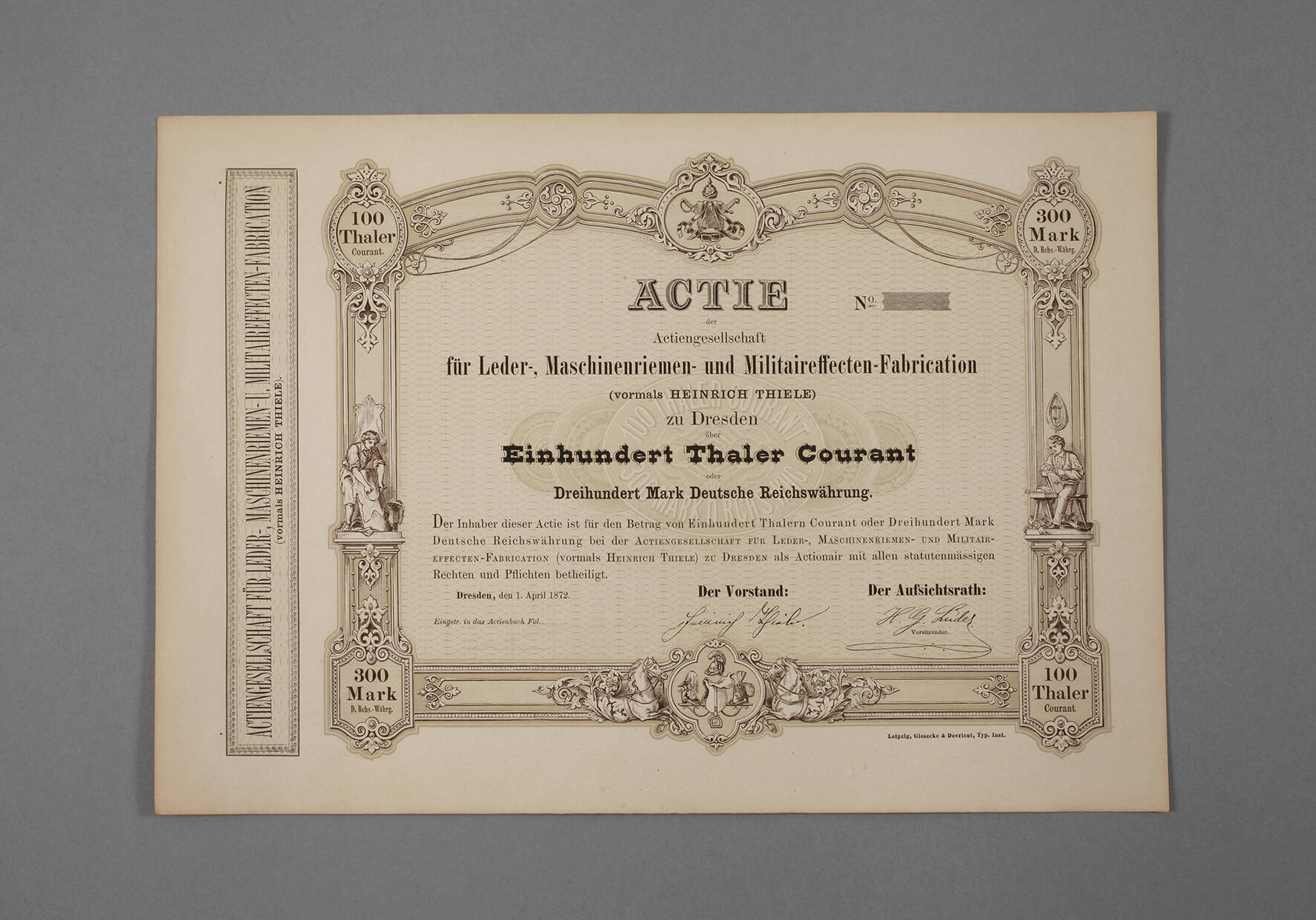 Aktie über 100 Taler