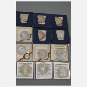 Konvolut 10 DM Gedenkmünzen