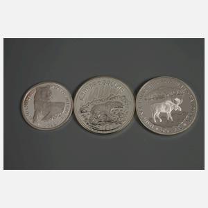 Drei Silbermünzen