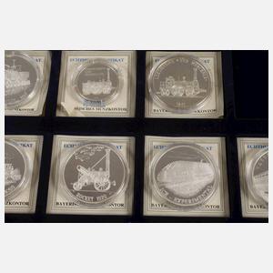 Konvolut Silbermedaillen Eisenbahn