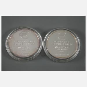 Zwei Silber Gedenkprägungen Vatikan