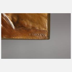 Sechs Bronzeplaketten berühmter Komponisten