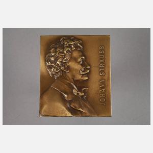 Sechs Bronzeplaketten berühmter Komponisten