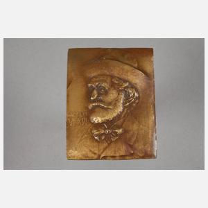 Sechs Bronzeplaketten berühmter Komponisten