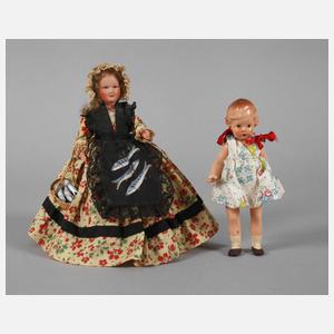 Zwei Puppenstubenpuppen