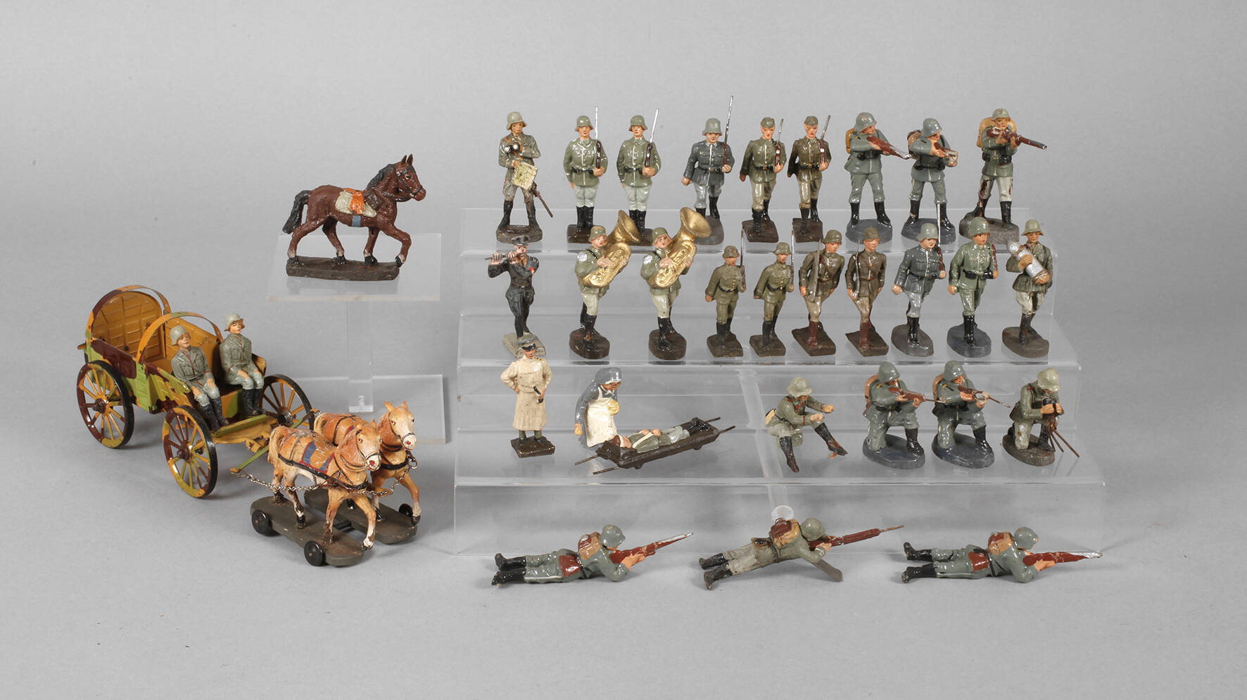 Konvolut Massesoldaten und Gespann
