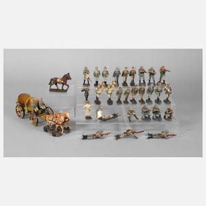 Konvolut Massesoldaten und Gespann
