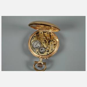Hängeuhr Gold mit Diamantrosen