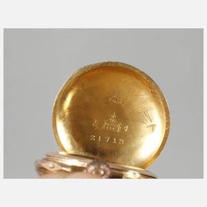 Hängeuhr Gold mit Diamantrosen