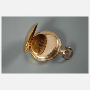 Hängeuhr Gold mit Diamantrosen