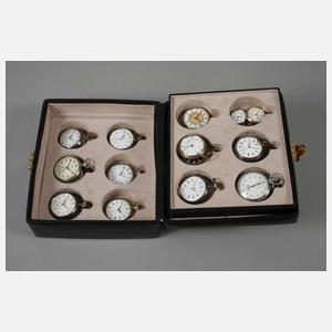 20 Taschenuhren im Etui