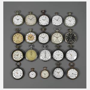 20 Taschenuhren im Etui