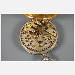 Schlüsseluhr Silber