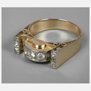 Art déco-Ring mit Brillanten