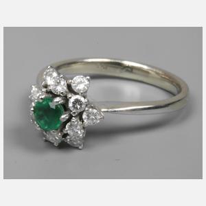 Damenring mit Smaragd und Brillanten