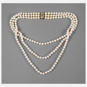 Dreireihiges Perlencollier