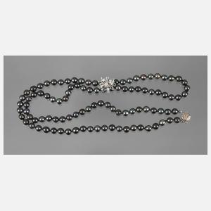 Lange Perlenkette mit Clip