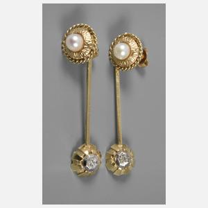 Ohrhänger mit Perlen und Diamanten