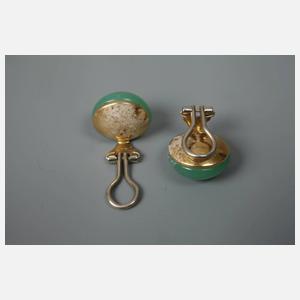 Ohrclips mit Chrysoprasen