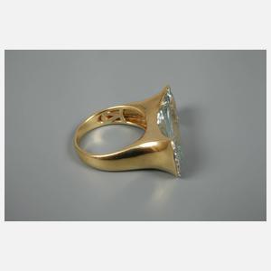 Damenring mit Aquamarin und Brillanten