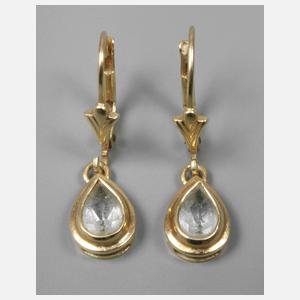 Paar Ohrhänger mit Aquamarinen