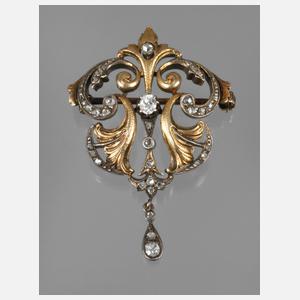 Historismusbrosche mit Diamanten