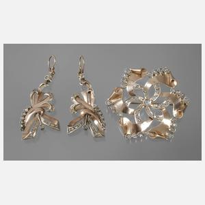 Schmuckset mit Diamantbesatz