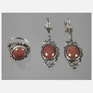 Schmuckset mit Rhodonit