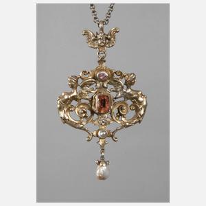 Historismusanhänger mit Steinbesatz