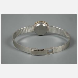 Dugena Damenarmbanduhr Weißgold