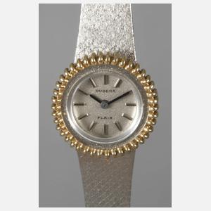 Dugena Damenarmbanduhr Weißgold