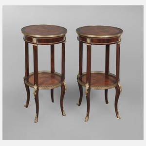 Paar intarsierte Beistelltische