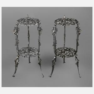 Paar Eisentische Jugendstil