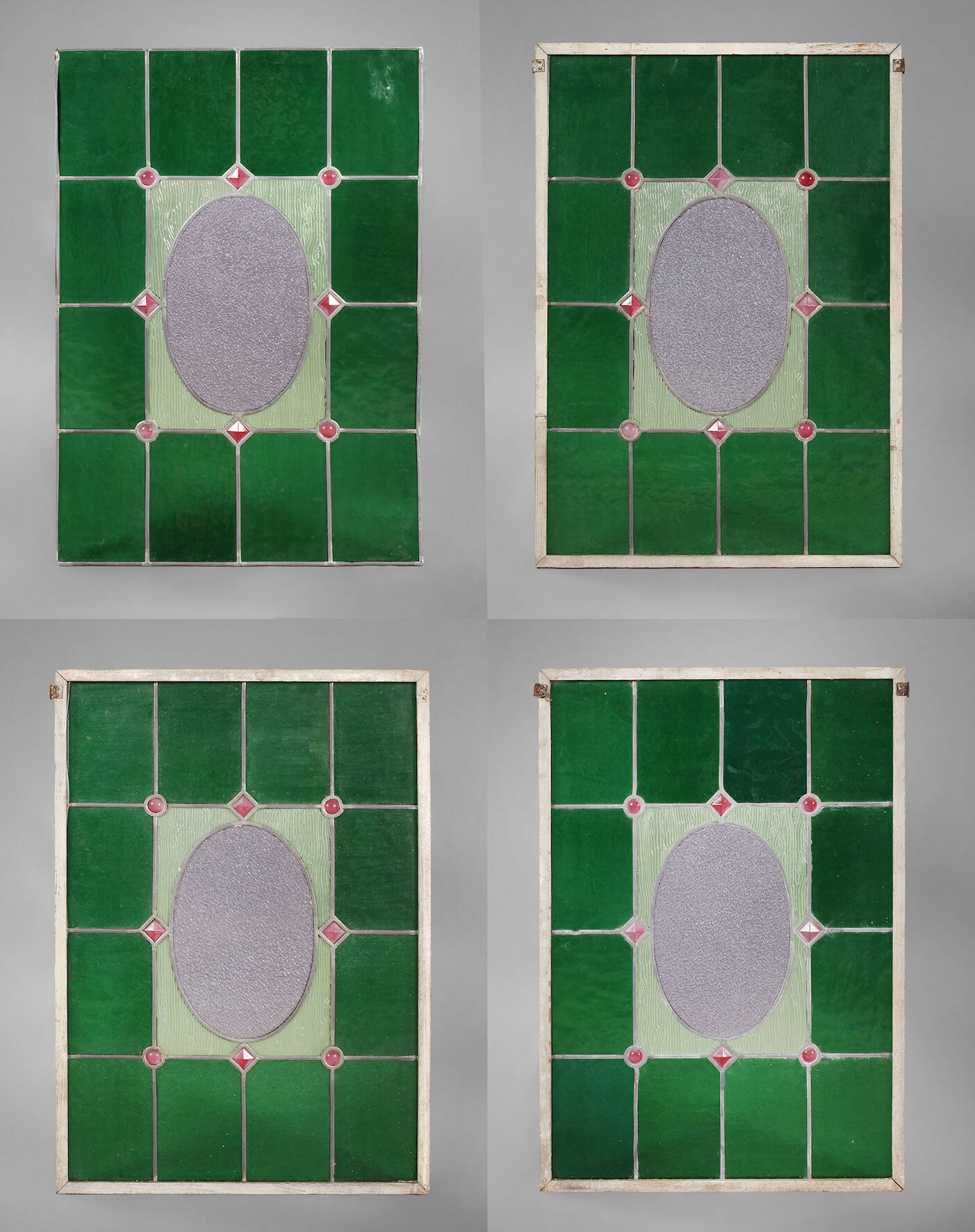 Vier Bleiglasscheiben