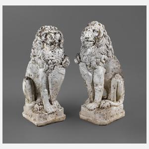 Paar Gartenlöwen