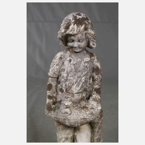 Gartenfigur Mädchen mit Katze