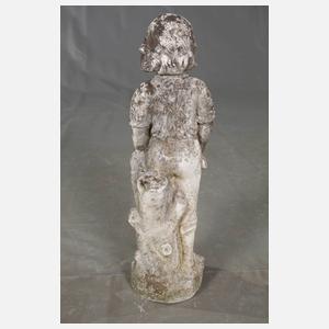 Gartenfigur Mädchen mit Katze