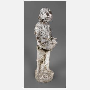 Gartenfigur Mädchen mit Katze