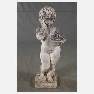 Gartenfigur Putto mit Früchtekorb