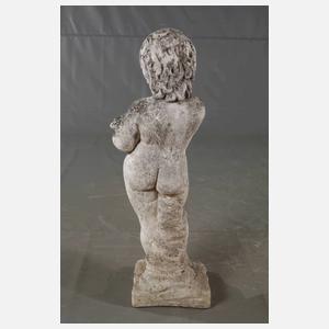 Gartenfigur Putto mit Früchtekorb