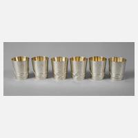 Sechs Schnapsbecher Silber111