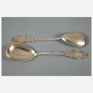 Adolf Amberg, zwei Vorlegelöffel „Tristan und Isolde“