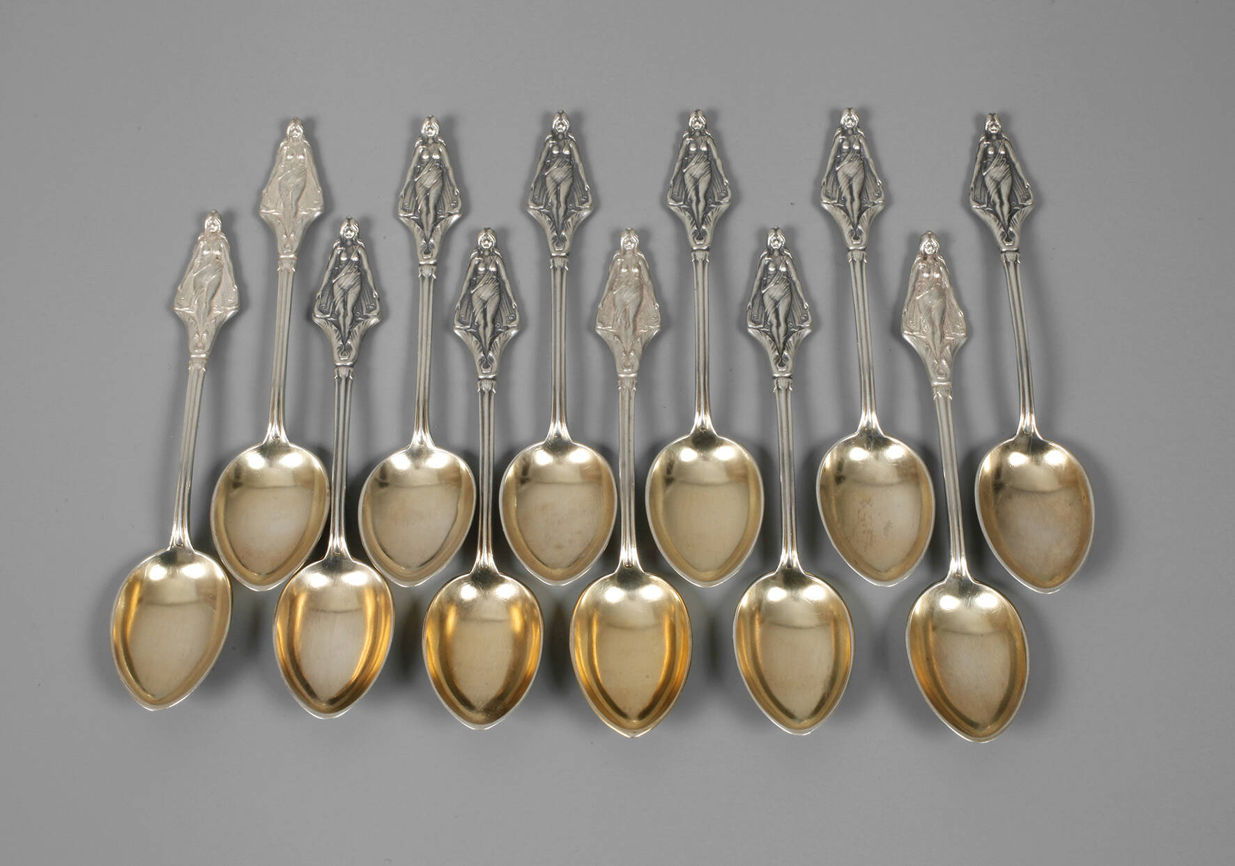 Zwölf Mokkalöffel Silber