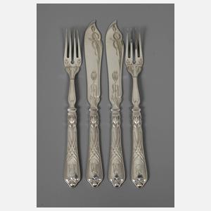 Heinrich Vogeler vier Teile Fischbesteck