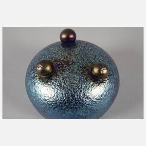 Loetz Wwe. Deckelschale auf Kugelfüßen